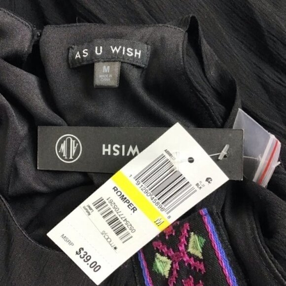 As U Wish Romper Black Keyhole Tie Waist - Picture 8 of 9